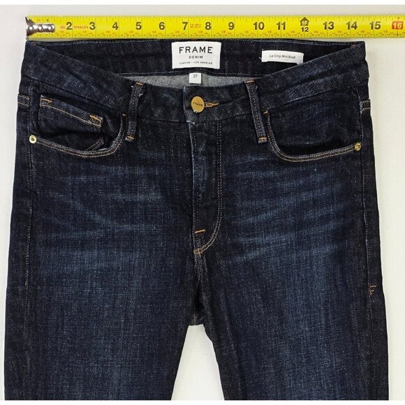 Frame Size 27X26 Womens Blue Le Crop Mini Boot Blue Denim Embroidered Logo Jeans - Picture 2 of 14